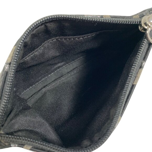 COACH Signature Logo Black/Gray Jacquard Card Wallet Top Zip NO STRAP or TAG - Picture 7 of 9